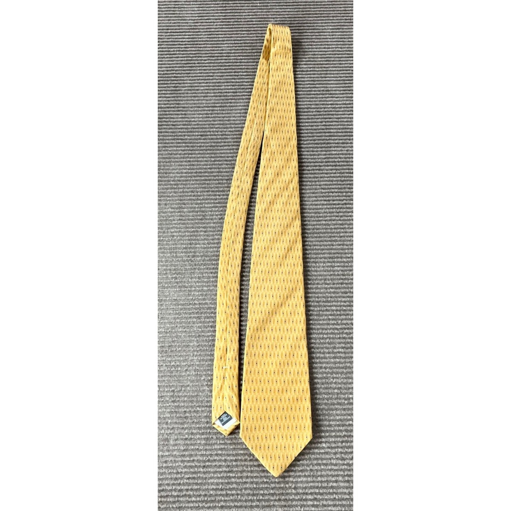 Zylos Gold George Machado Mens Yellow Silk Geometric Diamond Tie Made in USA